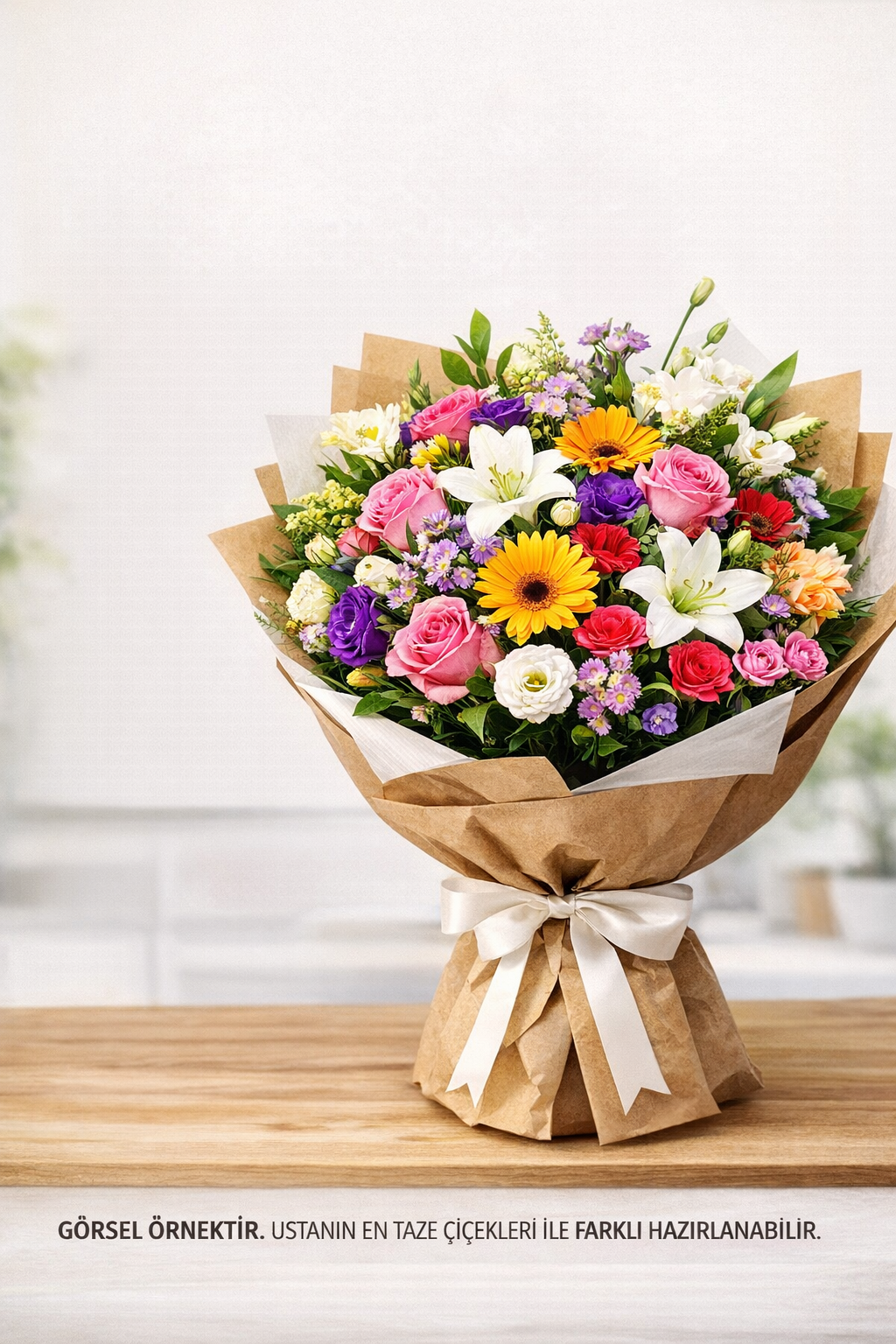 Usta'nın Karışık Mevsim Çiçek Buketi ( PremiumBoy )