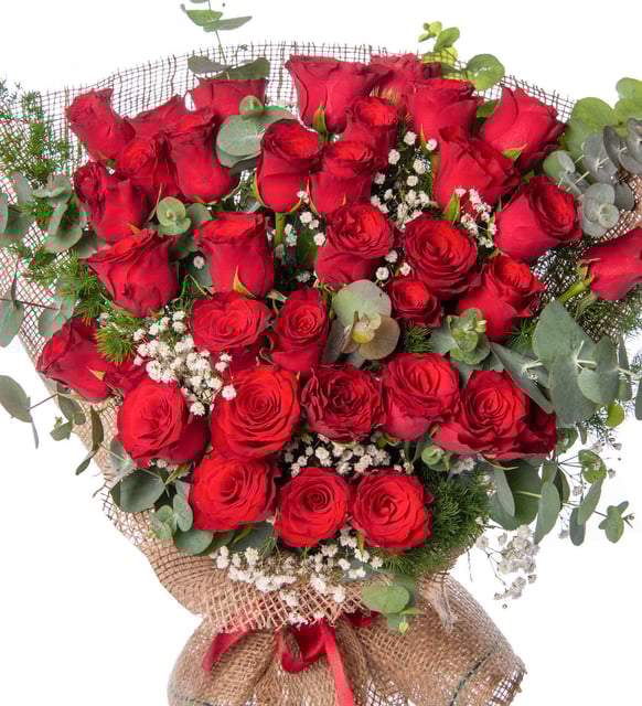 35 Kırmızı Gül Buketi – Kusursuz Aşkın Büyük İfadesi