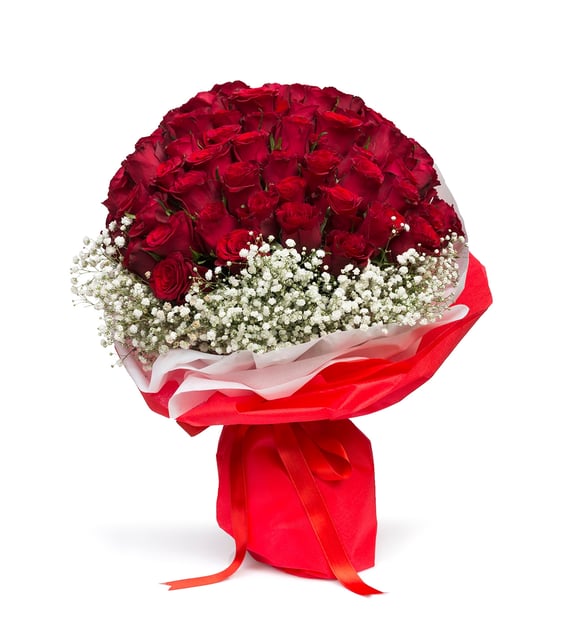 60 Kırmızı Gül Buketi – Sonsuz Aşkın Kraliçesi